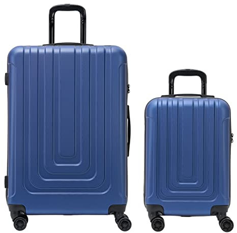 Flight Knight Premium Lightweight Suitcase Set - Built-In Side Lock with Double Spinner Wheels - Highly Durable ABS Hard Shell Sets - Set of 2 Suitcases (S+L)