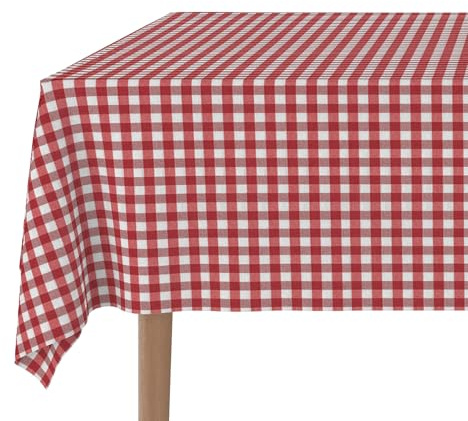 Martina Home - Vichy Teflon-Tischdecke - Rot - 180x140 cm