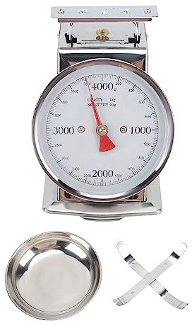 Mechanical Scale, Dial Food Weighing Scale Removable Bowl Stainless Steel Compact Rust Proof for Baking (4KG)