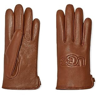 UGG Shorty Smart Handschuhe mit leitfähiger Lederhandfläche, Kastanienbraun, LG, Kastanie, Large