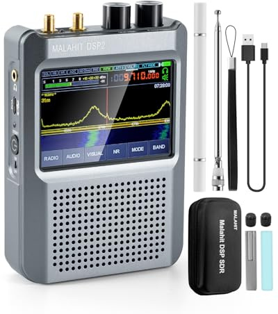 GOOZEEZOO Malachite DSP2 SDR Radio Receiver Latest Version 2.3 Allband Radio Receiver 10KHz-2GHz AM SSB DSB CW NFM WFM with 5000mAh Battery (Built-in Amplifier)