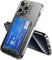 ÁRBOLORO Hülle für iPhone 15 Pro Max Schutzhülle mit Kartenfäch Transparent Silikon Handyhülle Kartenfach Hülle für 2 Karten, Stoßfest Handy Tasche Bumper Brieftasche Case Cover