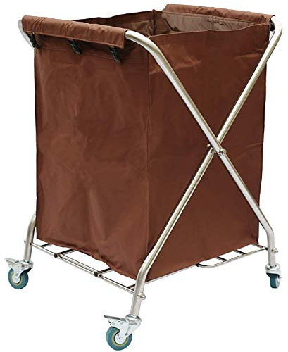 TEmkin Bewegliche Wagen, Lagerregal, Servierwagen, Werkzeugwagen, zusammenklappbarer Wäschesortierwagen mit Universal-Bremsrad, Hotel-Sammelwagen, Zimmerservice-Rollwagen, gelbe abnehmbare Abdeckung