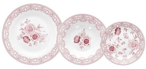 Tognana Andrea Fontebasso Servizio Piatti 18 Pezzi Atollo Fall In Love Rosa