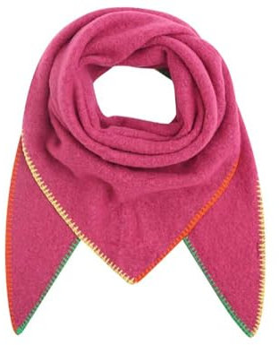FASHION YOU WANT XXL Schal flauschig schal-tuch damen dicker dreieckstuch groß Wolle 3 FARBIG Farben kuschelig (NBfuchsia)