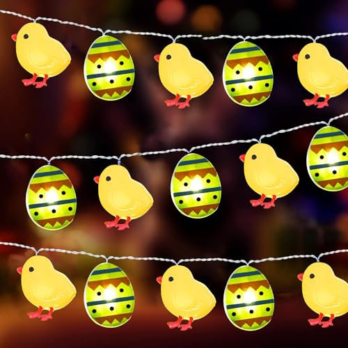 Lichterkette Ostern,2M 20LED Micro Oster Lichterkette,Osterküken Lichterkette,Lichterkette Innen Ostern,Huhn Lichterkette,LED Ostern Küken Lichterketten,Lichterkette Außen Ostern,Ostern String Licht