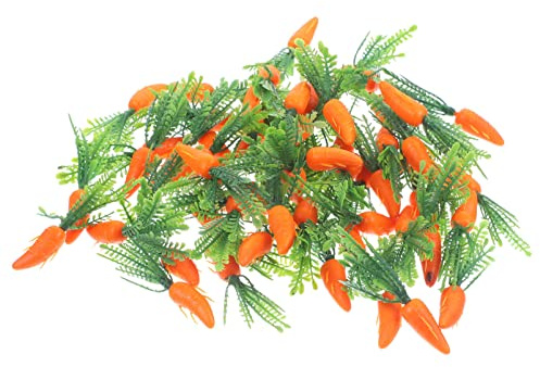 TOPPERFUN 60 PCS Künstliches Gemüse, Karotten Deko Möhren Set, Mini Simulation Karotte Künstliches Essen, Obst und Gemüse Modell für Osterdeko Basteln und Tischdekoration, 2.44 Zoll