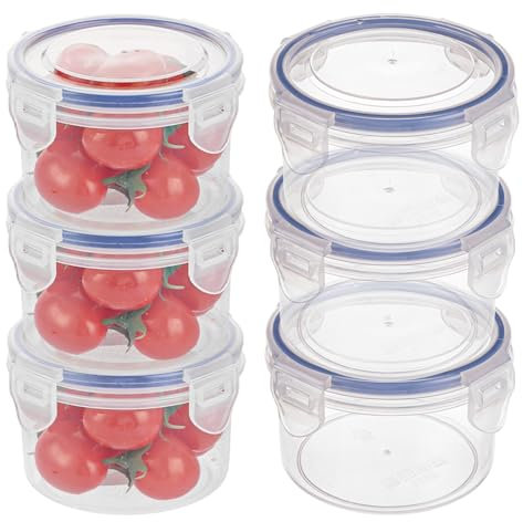 ZOFUN Pack of 6 Food Storage Containers with Lid, Small, 300 ml Small Tupperware with Lid, Meal Prep, Fruit Bowl, Ice Container for Ice Cream, Dessert Bowls, Plastic Bowl, Freezer Containers Small