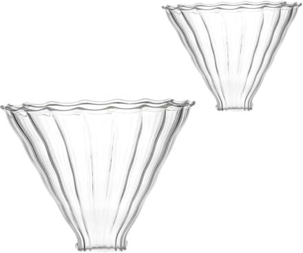 Artibetter 2stücke Glas Kaffee Tropf Filter Für Zuhause Streifen Wiederverwendbarer Kaffee Trichter Kegelförmiger Filterbecher Schlacke Tee Trichter Langlebiger
