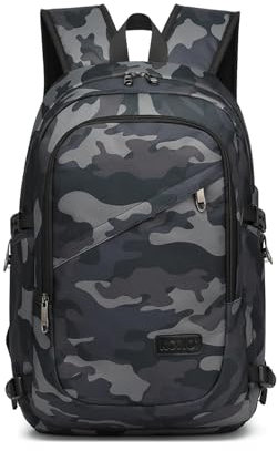 Kono Travel Laptop Backpacks College Backpack for School Anti-Theft 15.6 inch Laptop Rucksack with USB Charging Port Lightweight Laptop Computer Business Work Bag for Men and Women (Camouflage)