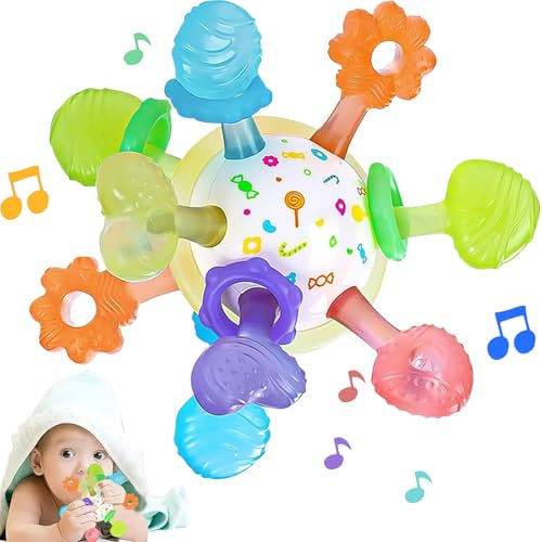 Greifball Für Babys Flüssigsilikon(LSR)Montessori Spielzeug Baby Zahnungshilfe -BPA Frei Beißspielzeug Baby Geschenk Für Babys Von 3-24 Monaten