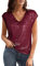 GRACE KARIN Damen Retro 70er Bluse Glitzer Festliche V-Ausschitt Bluse Pailletten Tank Top Disco Tanzparty Tops Cocktail Weinrot S