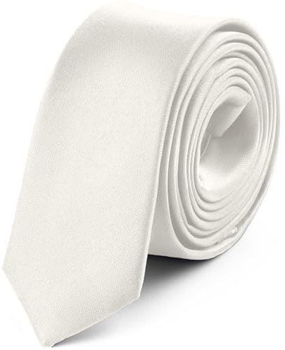 Ladeheid Herren Schmale Krawatte SP-5 (150cm x 5cm, Weiß38)