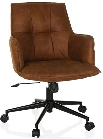 hjh LIVING Homeoffice Stuhl gepolstert SOLAO Life Schreibtischstuhl Drehstuhl höhenverstellbar, Stoffbezug Braun