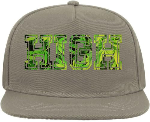 HIGH Smoker's Chill Art Snapback Flat Visor Cotton Blend Cap Gray, grau, Einheitsgröße