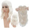 Hair Toppers für Frauen Synthetisches Topper-Haarteil, unsichtbar, nahtlos, gewellt, Perücke mit Pony, Clip über dem Kopf, unsichtbare Ersatzabdeckung, weißes Haar, 35,6 cm(White)