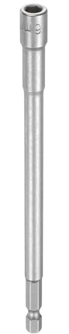 sourcing map Nut Driver Drill Bit 6mm Metric Impact Socket 1/4 Hex Shank 6 (150mm) Extra Long Magnetic 6-Point Sockets Quick-Change CR-V Steel Bolt Setter for Power Drill Drivers