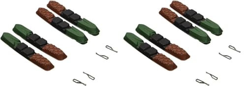XLC Unisex – Erwachsene Bremsschuhe Ersatzbremsgummi BS-X09 4er Set 72 mm, Schwarz, Grün, Rot, One Size (Packung mit 2)