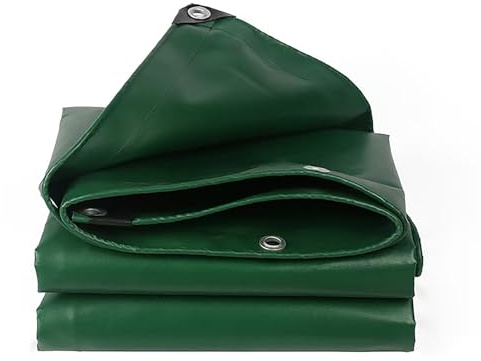 Plane mit Ösen Transparent Nach Maß Outdoor Abdeckplane Durchsichtig 0.35mm Abdeckplane Wasserdicht Klare Abdeckfolie Windschutz für Außenbereich für Camping Vordach Carport Zelt-Dunkelgrün