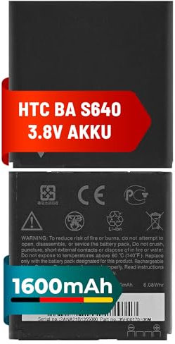 Mpsmobile® HTC Akku für Bass, Desire U, Eternity, Proto, Rhyme, Sensation XL, Titan II – BA S640 | 1600mAh | kompatibel mit HTC Titan, Eternity