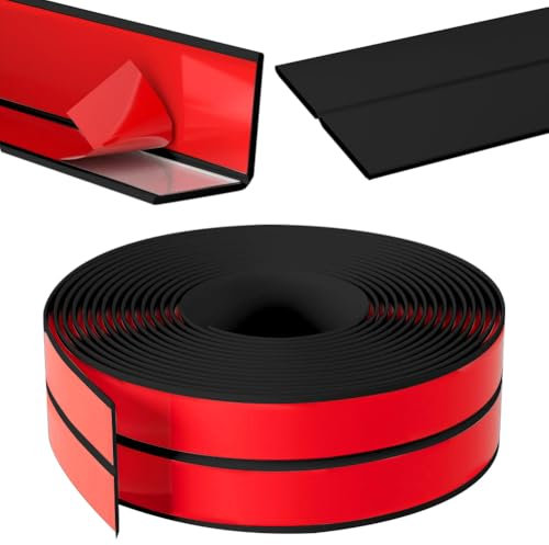 Weichsockelleiste Selbstklebend – Wasserdichte Sockelleiste küche & Wände | Flexible Abschlussleiste für Heimwerker und Renovierungen(Schwarz, 8M 10mm×10mm)