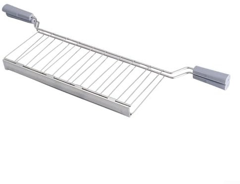 Stainless Steel Toasting Cage Accessory for Transforming Your Toaster into a Sandwich Maker with Safe Handles (Gray)