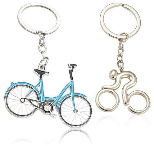 CJAPGJW 2 Stück, Schlüsselanhänger Fahrrad, Fahrrad Schlüsselanhänger in Blau, Geschenke für Radfahrer, Fahrrad Geschenk, Blau