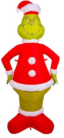 VFM e-Store - Grinch Christmas Inflatable Outdoor Decoration Dr Seuss Xmas Theme Fun Design - 150cm X 75cm Green X 1