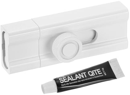 QUARKZMAN Serratura A Scorrimento 3 Pollici Con Adesivo Serratura Bianco | Per Porte A Raccordo O Incassate Finestre, A Cilindro Di Sicurezza, In Lega Di Alluminio