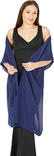 BlackButterfly Chiffon Hochzeit Brautjungfer Abschlussball stahlen Schärpe Schalverpackung Schal (Natchblau, Einheitsgröße)
