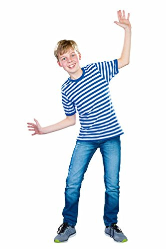 Festartikel Müller Kinder Kurzarm T-Shirt blau-weiß gestreift Karneval Fasching Gr.128