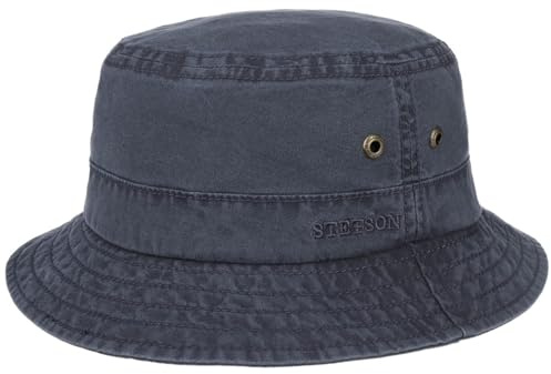 Stetson Delave Baumwollhut Anglerhut Herren Damen Bio-Baumwolle UV-Schutz 40 Packable Hut Frühjahr Sommer blau S (54-55 cm)