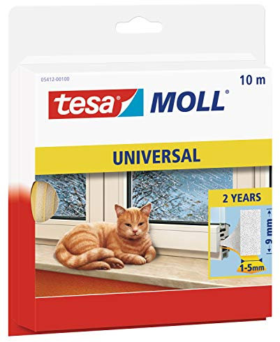 tesa Moll UNIVERSAL Schaumstoff-Dichtung, weiß, 9 mm x 10 m