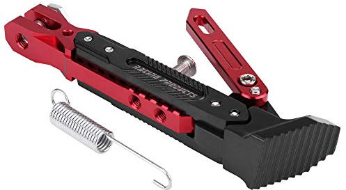 KIMISS Motorrad Einstellbarer Ständer,Aluminium Alloy Universal-Seitenständer mit verstellbarem Fuß für NMAX 155 2015–2016 N-MAX 125(Rot)
