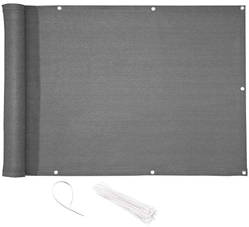 CelinaSun Brise-Vue Balcon 0,75 x 6 m HDPE Anthracite Brise-Vue pour Balcon paravent bâche Jardin Balcon œillets Serre-câbles résistant aux intempéries