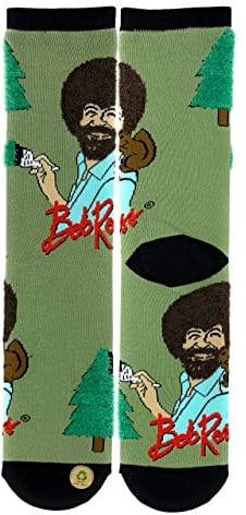 ooohyeah Herren Bob Ross Neuheit Crew Baumwolle Socken Lustige Crazy Casual Dress Socken Größe 42-47, Gemälde Bob Ross, 8-13