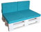 LILENO HOME Palettenkissen Set Aqua inkl. Tragetasche - 1. Set: (1x Sitzteil + 2X Rückenkissen) - Polster für Europaletten klappbar - Palettenkissen Outdoor als Sitzkissen für Palettenmöbel