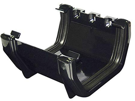 Square LINE Static Caravan Gutter Union Joint Black GUTTERING RAINWATER System