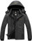 GEMYSE Herren Wasserdichte Berg-Skijacke Winddichte Fleece Outdoor-Winterjacke mit Kapuze (Eisen Grau,S)
