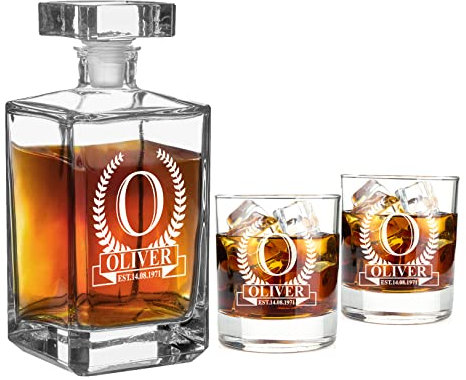 Decantador Personalizado de 700ml con 2 Copas de Whisky