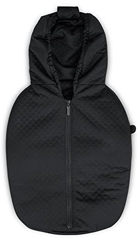 ABC Design Neugeborenen Fußsack – Fußsack für Autositz & Kinderwagen - eingearbeitete Schlitze für Gurtführung & sichere Anbringung des Gurtsystems im Auto (black)