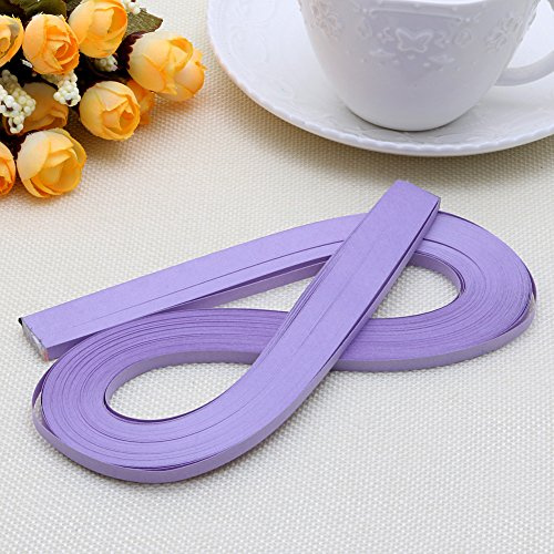 FUNCOCO Notizpapier, Quilling Papierstreifen 5 mm, Quilling Paper Kit DIY Hand Craft Dekoration Geschenk-Helllila