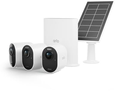 Arlo Ultra2 Überwachungskamera aussen und GRATIS Solarpanel, 3er Set - weiß, Testzeitraum für Arlo Secure Plan