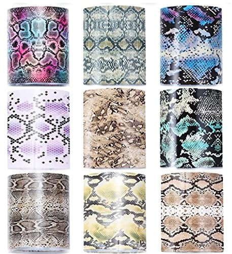 Ayrsjcl 10 Stücke Nagelfolie Sexy Muster Charmante Schlange Druck Nagel Aufkleber Wassertransfer Decals DIY Nail Art Dekor