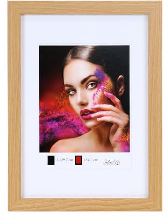IDEAL TREND Holz Bilderrahmen Lifestyle Plexi Foto Rahmen Collage Wanddeko Poster HR-25: Farbe: Buche | Format: 50x70