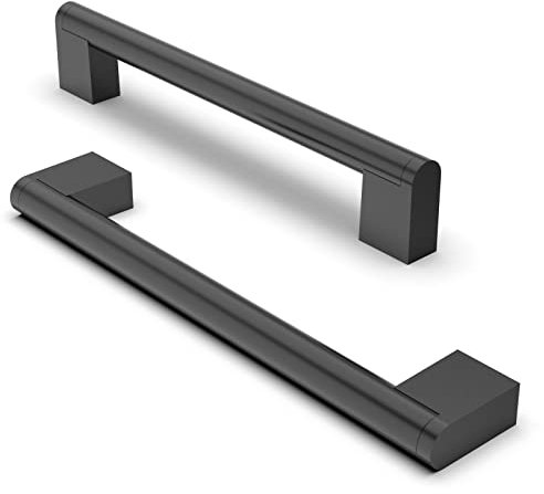 FURNIWARE 10 Stück Möbelgriffe, 160mm Bohrlochabstand Edelstahl Möbelgriffe Schrankgriffe Küche Kabinett Griff Verwendet für Türgriff der Badezimmertür Kleiderschrank(Matt Schwarz)