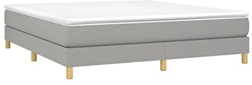 vidaXL Bettgestell, Polsterbett Bett für Schlafzimmer, Bettrahmen mit Lattenrost, Schlafzimmerbett Doppelbett, Hellgrau 160x200cm Stoff
