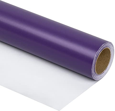 RUSPEPA Dunkellila Glänzendes Geschenkpapier – Mini-Rolle – Einfarbig Für Halloween, Hochzeit, Geburtstag, Dusche, Glückwünsche und Urlaub – 44,5 cm x 10 m