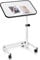 CASART C-Shaped Sofa Side Table, Height Adjustable Overbed Tables Multi-Angle Tilt Top End Table with Wheels, Mobile Bedside Table for Hospital Living Room Bedroom Office (White)