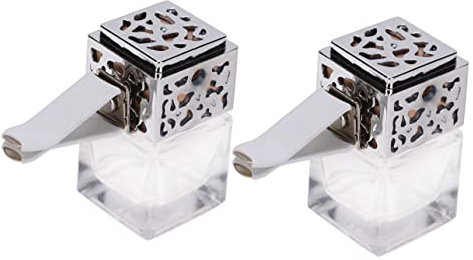 Warmhm 2stücke Auto-lüftungsschlitze-clip Auto-aroma-dekoration Drehbare Parfümflasche Aromatherapie Ohne Silber